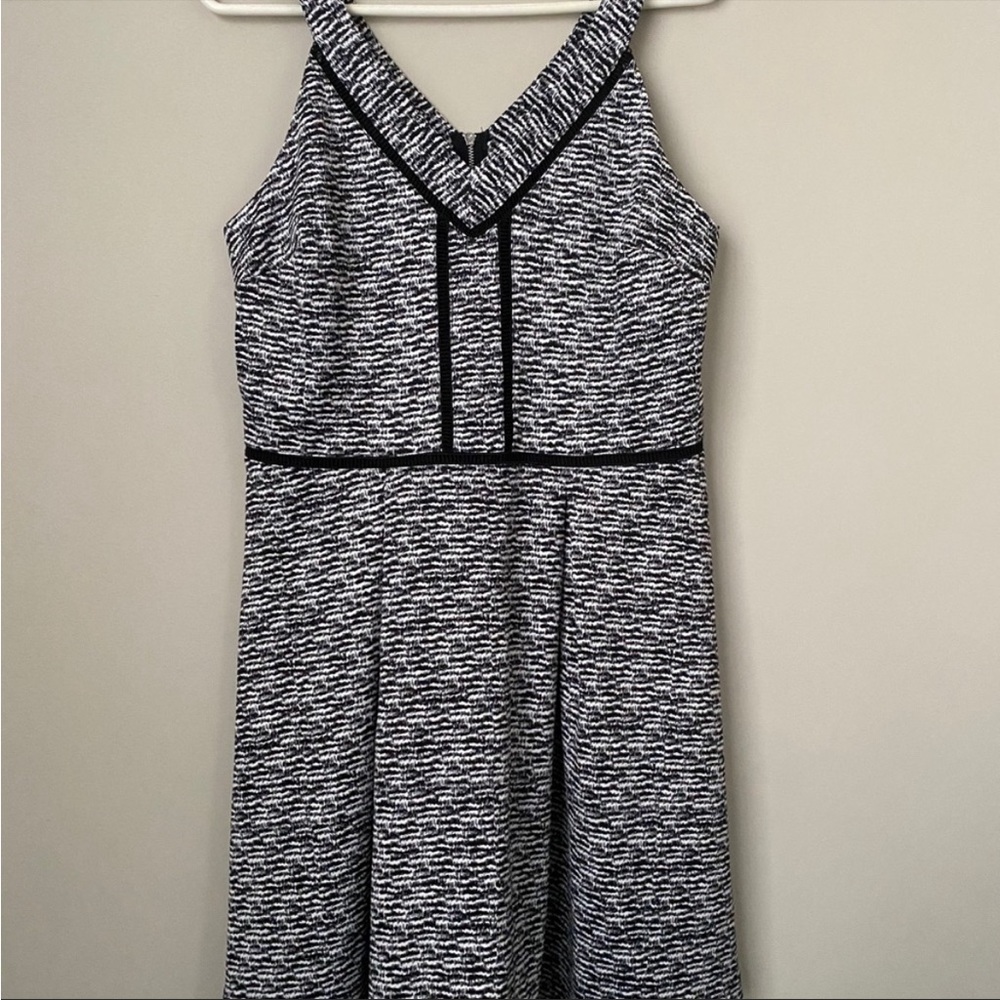 Mossimo Fit 'n Flare Black White Stripe dress